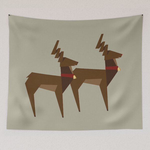 Item preview, Rudolph the red nose reindeer. Illustrated in kirigami, origami, papercraft style designed and sold by chattleyworks.
