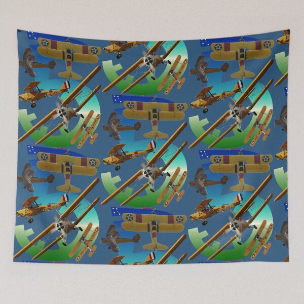 Item preview, 5 Yellow Biplanes Background Design designed and sold by muz2142.