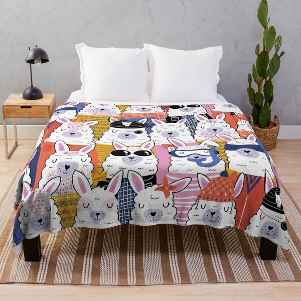 alpaca pattern  Throw Blanket