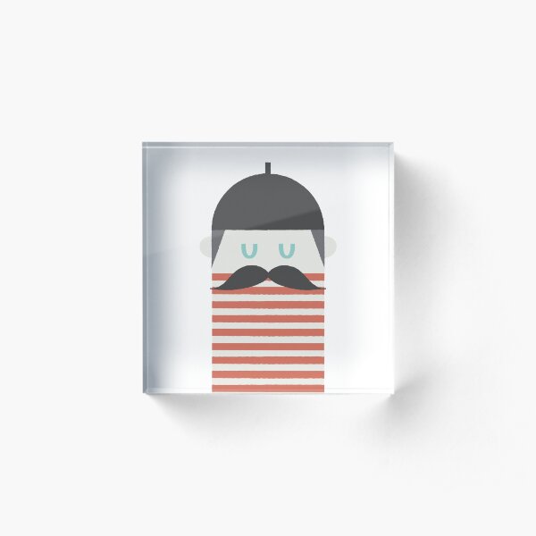Moustache Man Acrylic Block