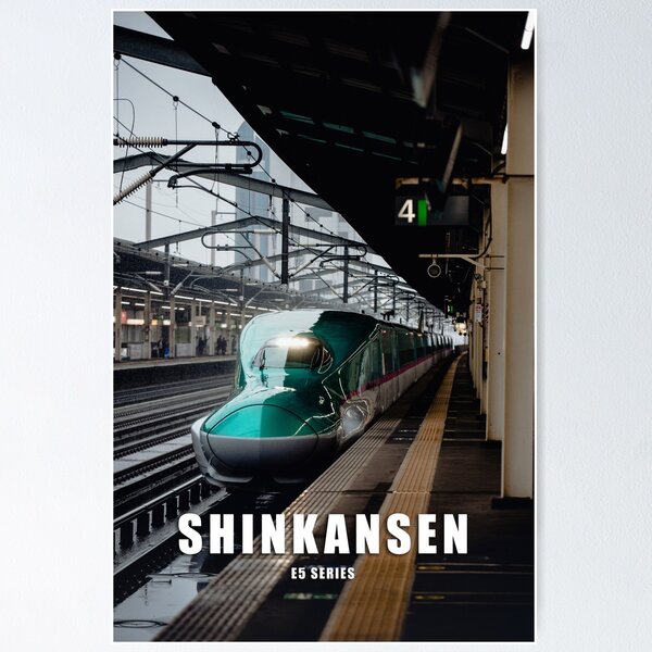 Vista previa del artículo con la obra «Tren bala japonés Shinkansen, serie E5», diseñado y vendido por JonesyDave.