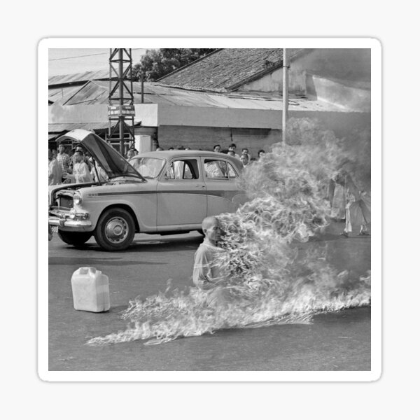 Rage Against the Machine burning monk Sticker
