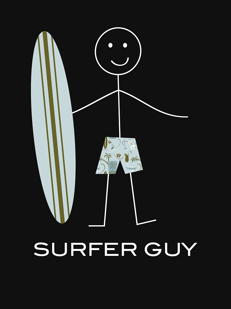 "Funny Mens Surfing Design, Boy Surfer Gift, Surfer Guy" Tshirt for Sale by whyitsme