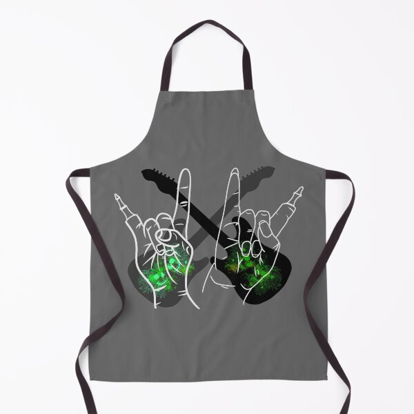 Item preview, Metal zombie hands "she" and "him" with guitars and chrysanthemum skulls designed and sold by BV-creas.