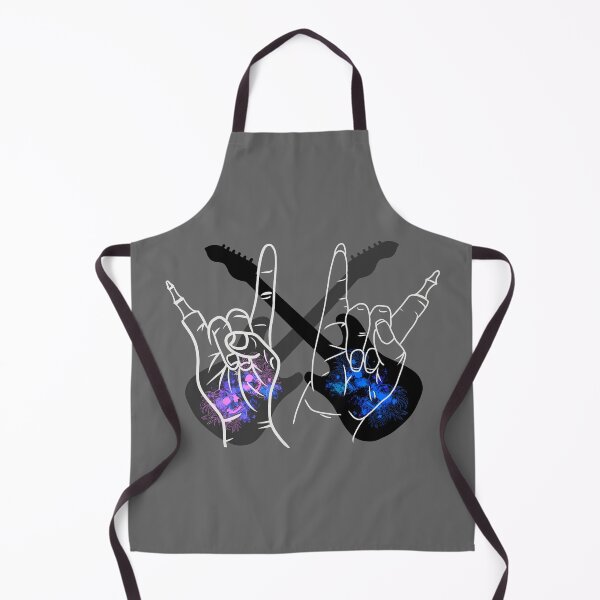 Item preview, Metal zombie hands "she" and "him" with guitars and chrysanthemum skulls designed and sold by BV-creas.