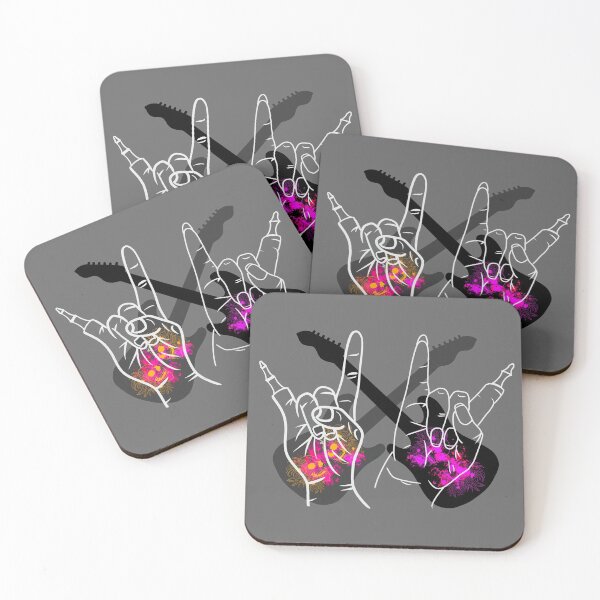 Item preview, Metal zombie hands "she" and "him" with guitars and chrysanthemum skulls designed and sold by BV-creas.