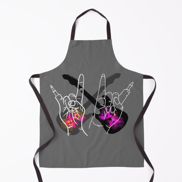 Item preview, Metal zombie hands "she" and "him" with guitars and chrysanthemum skulls designed and sold by BV-creas.