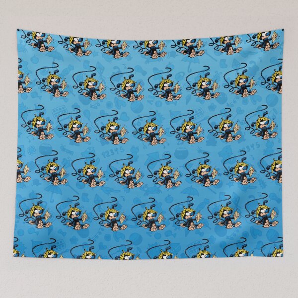 Item preview, Marsupilami baby eating banana / Light blue design / Pattern designed and sold by Hubashop.
