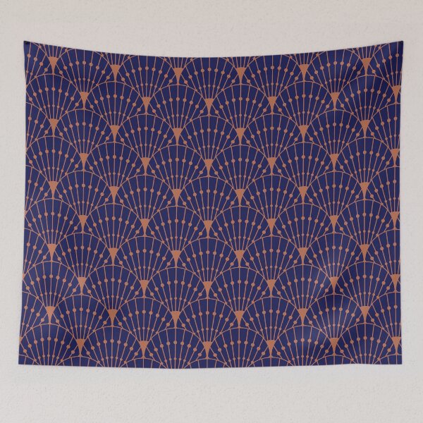 Item preview, Deco Scales (navy + dusk) designed and sold by quinnhopp.