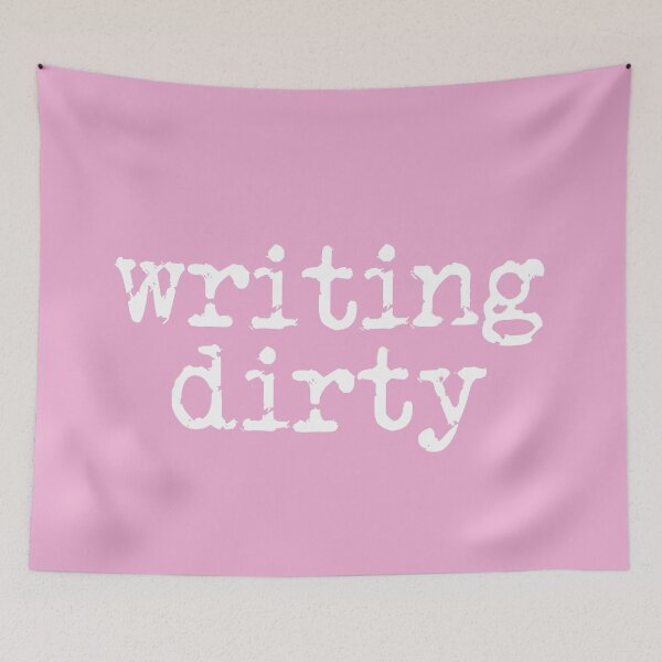 Item preview, writing dirty white type on pink designed and sold by TeaRoseWriter.