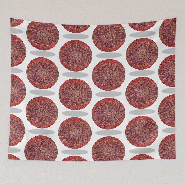 Item preview, MANDALAS - RED- YELLOW DECORATED-DECORATIVE PATTERN FOR BIRTHDAY-OCCASIONS designed and sold by Dahani-mo.