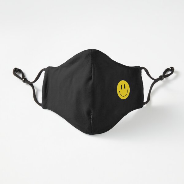 Small | Happy Face | Black | Smiley | Fitted 3-Layer