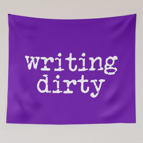 Item preview, writing dirty white type on purple designed and sold by TeaRoseWriter.