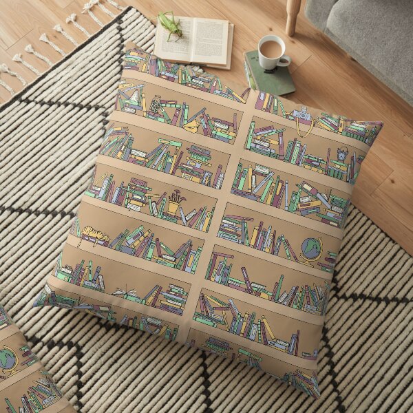 Messy Bookshelves Floor Pillow