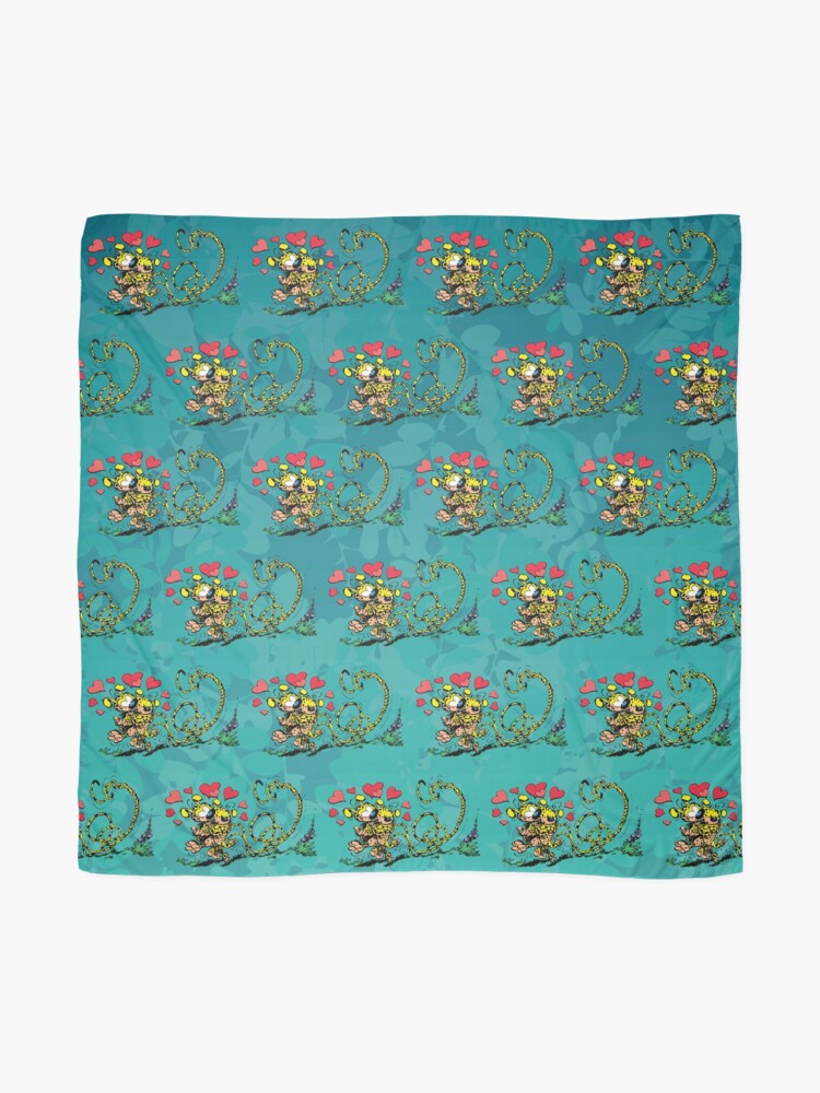 Alternate view of Marsupilami in love with girl / Aqua design / Pattern Scarf