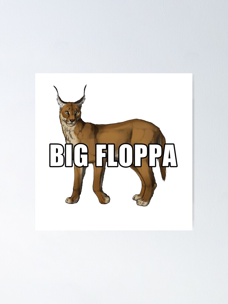 Big Floppa Meme Cat Cute Funny Caracal Cat Retro Historical