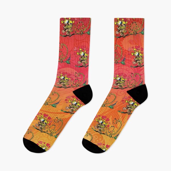 Item preview, Marsupilami in love with girl / Orange red design / Pattern designed and sold by Hubashop.