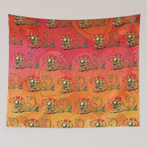 Item preview, Marsupilami in love with girl / Orange red design / Pattern designed and sold by Hubashop.