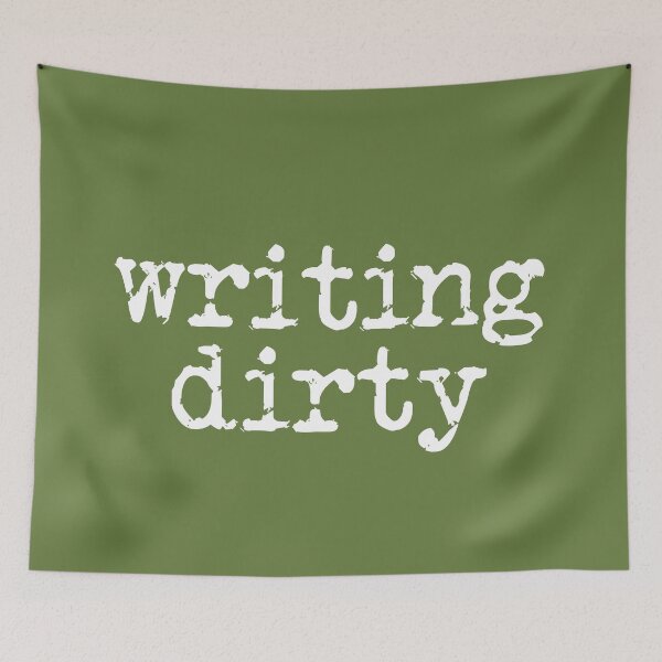 Item preview, writing dirty white type on military green designed and sold by TeaRoseWriter.