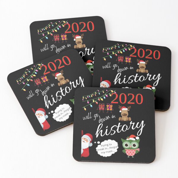 Item preview, 2020 will go down in history, virtual christmas, merry quarantine christmas, christmas gift idea, funny christmas shirt, pandemic christmas, quarantine holiday, designed and sold by prteacool.