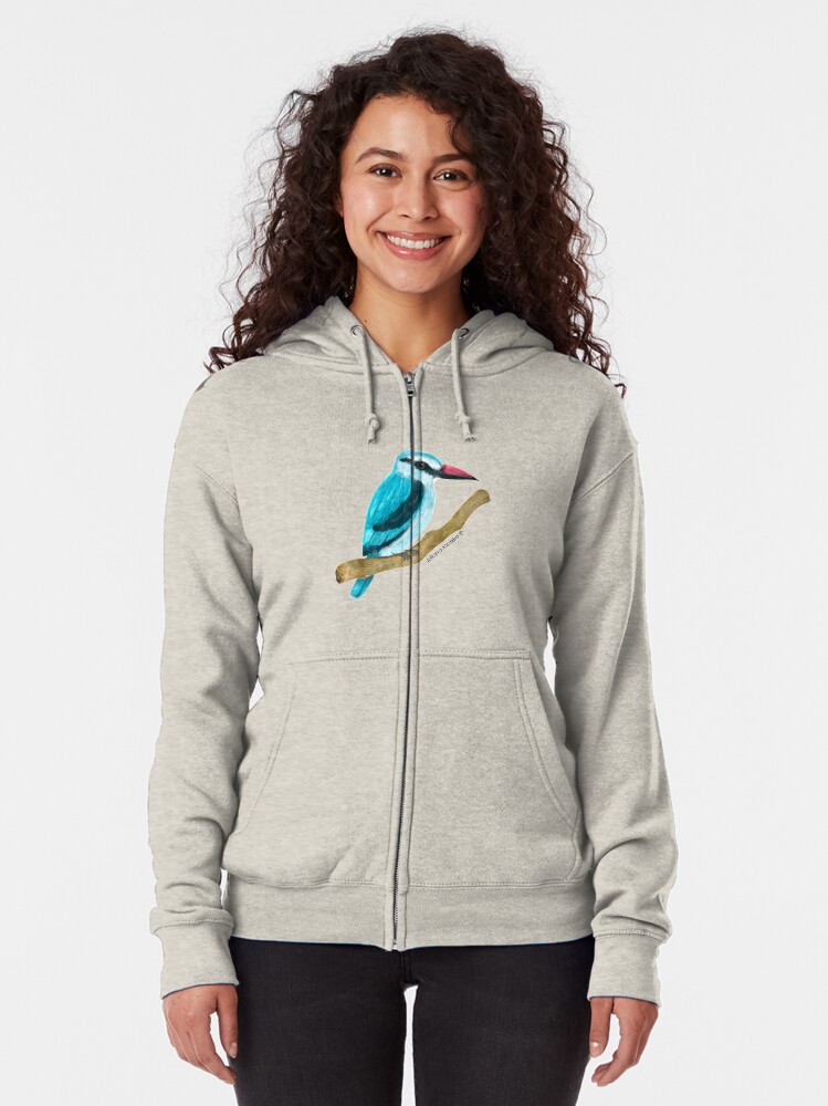 Alternate view of Woodland Kingfisher Zipped Hoodie