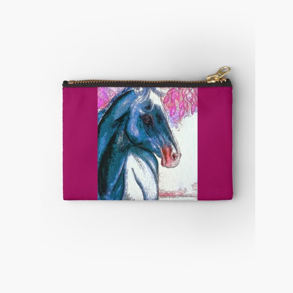 Item preview, Blue horse portrait in watercolor designed and sold by horseaddicted.