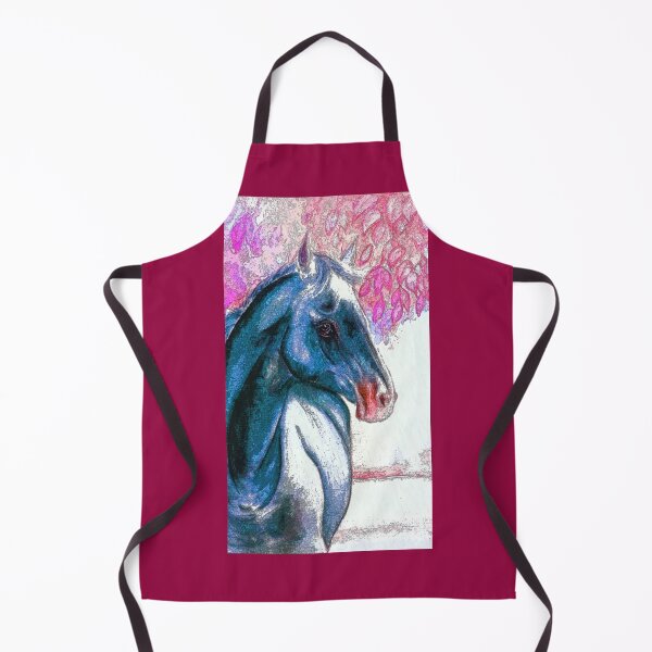 Item preview, Blue horse portrait in watercolor designed and sold by horseaddicted.