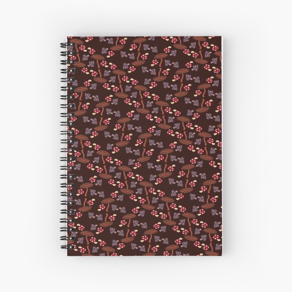 Falling for Autumn-Mushroom Pattern Spiral Notebook