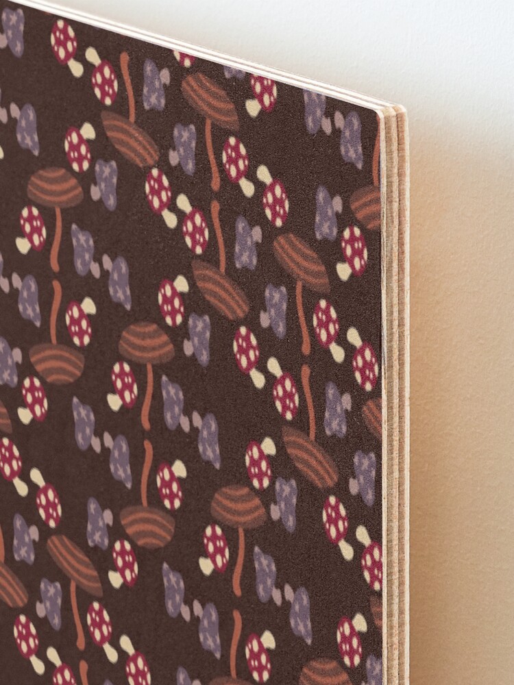 Alternate view of Falling for Autumn-Mushroom Pattern Mounted Print