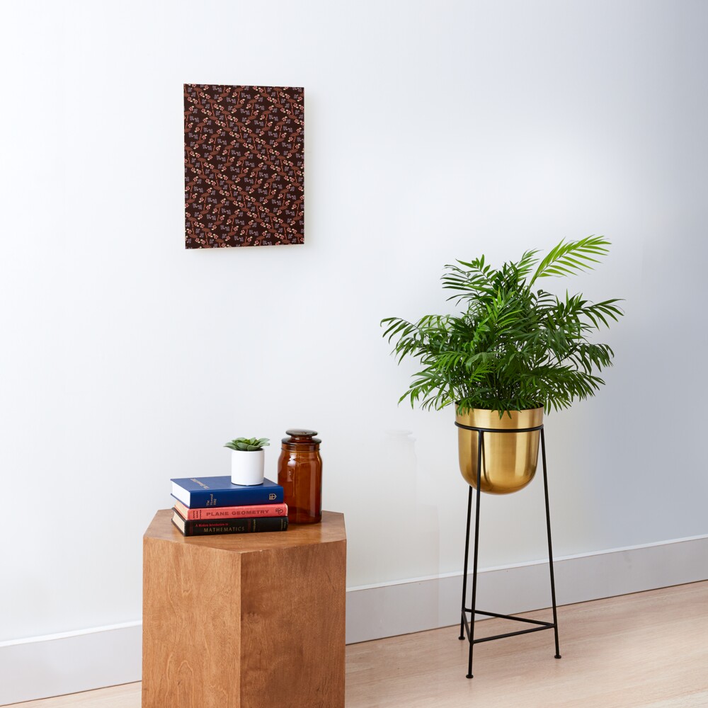 Falling for Autumn-Mushroom Pattern Mounted Print