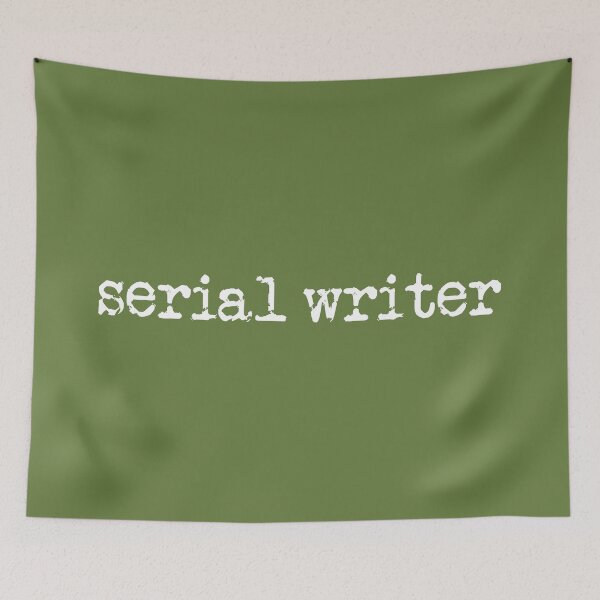 Item preview, Serial Writer White Type on military green designed and sold by TeaRoseWriter.