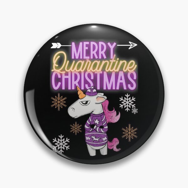 Artikelvorschau, Frohe Quarantäne Weihnachten mit verärgertem Einhorn in Xmas Ugly Sweater entworfen und verkauft von WOW TeesAndThings.
