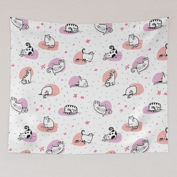 Item preview, Cats Doing Yoga Pink And Blush Pink | Cat Yoga designed and sold by SerendipityNow.