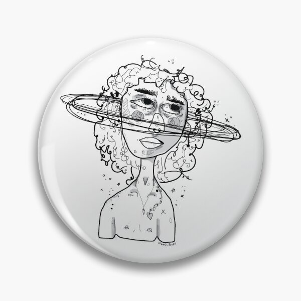 Item preview, Space Lady, Black and white sticker designed and sold by Manic-Rose.