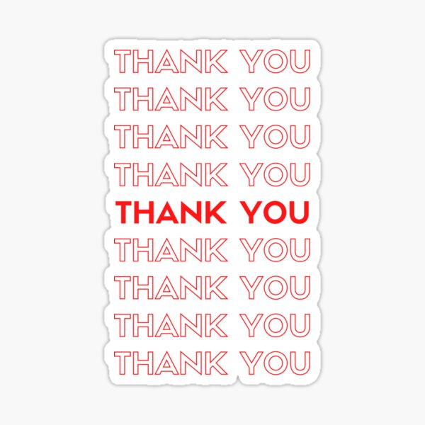 Repeating thank you logo red Sticker