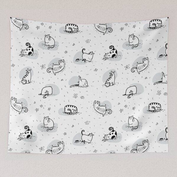 Item preview, Cats Doing Yoga Black And Gray | Cat Yoga designed and sold by SerendipityNow.