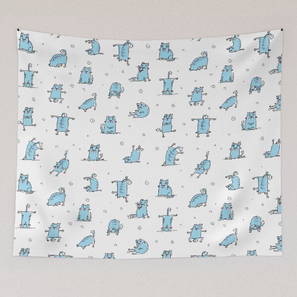 Item preview, Blue Cats Doing Yoga | Cat Yoga designed and sold by SerendipityNow.