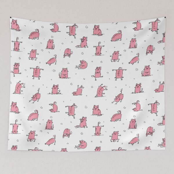 Item preview, Pink Cats Doing Yoga | Cat Yoga designed and sold by SerendipityNow.