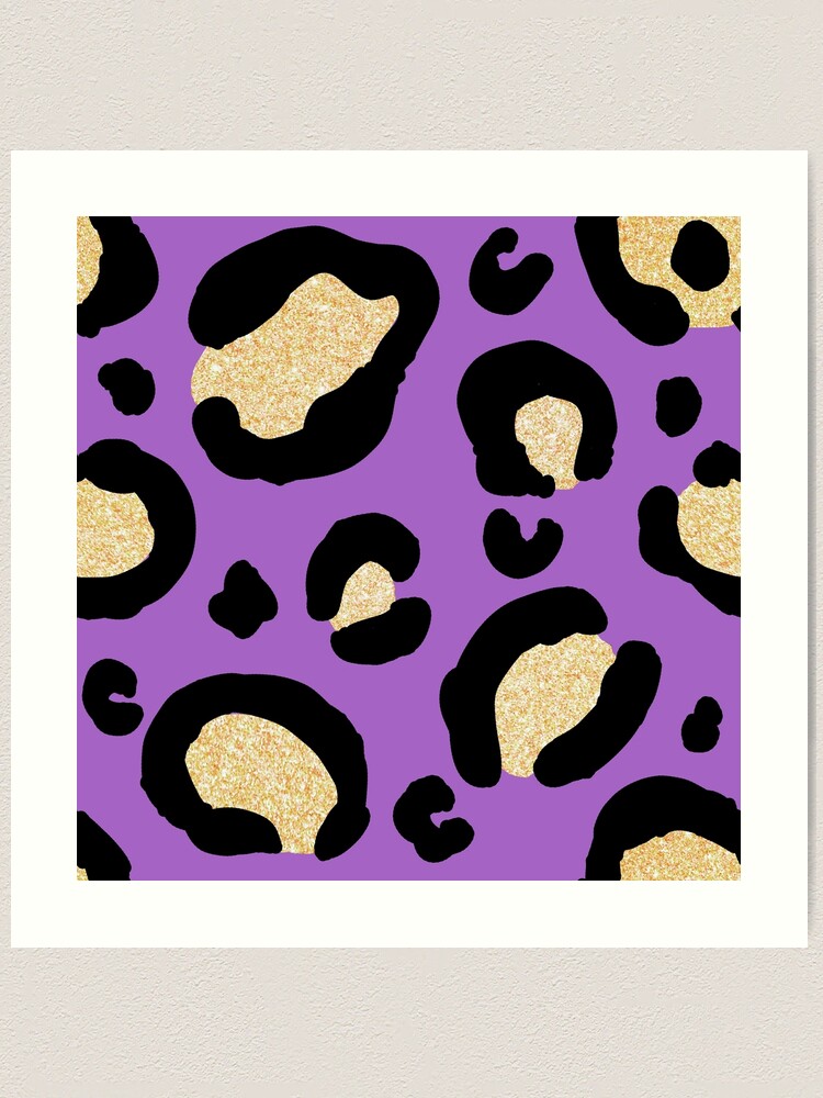 Wall Art Print, Gold leopard print yellow