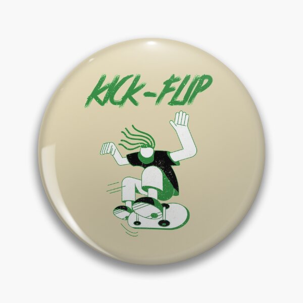 Item preview, Kick Flip Old School Green Skating Man designed and sold by Mustard Prophet.