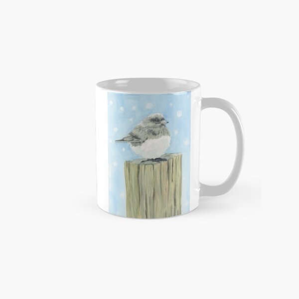 Item preview, Dark eyed Junco on fence post designed and sold by ChrisKrantzArt.