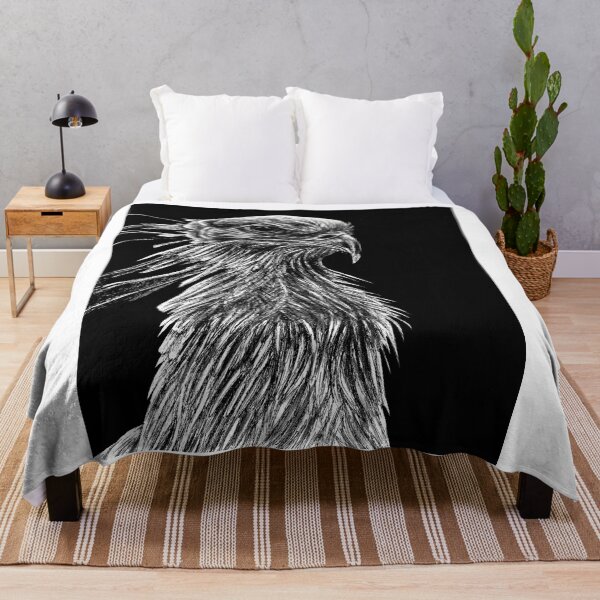 Item preview, Secretary bird black and white animal ink illustration designed and sold by LorenDowding.