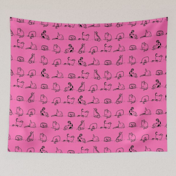 Item preview, Cats Yoga Class On Hot Pink | Cat Yoga designed and sold by SerendipityNow.