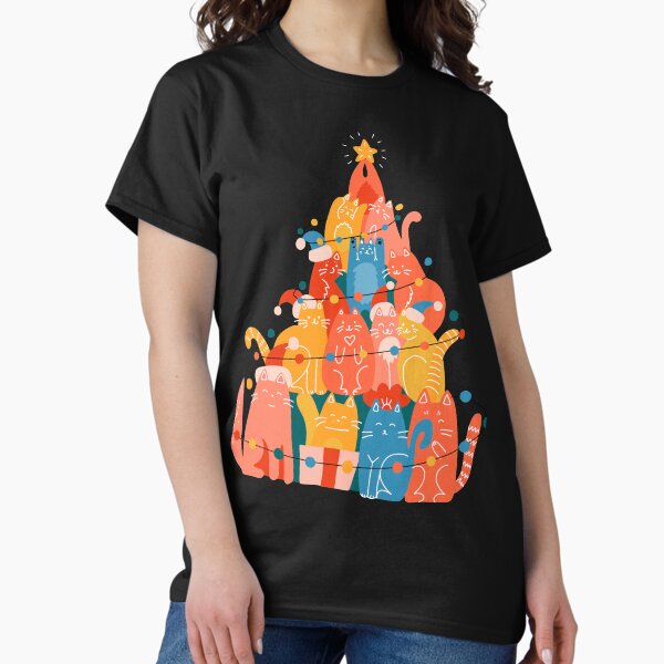 Item preview, Felines christmas tree shirt amusing feline sweetheart christmas designed and sold by Martin-bivert.