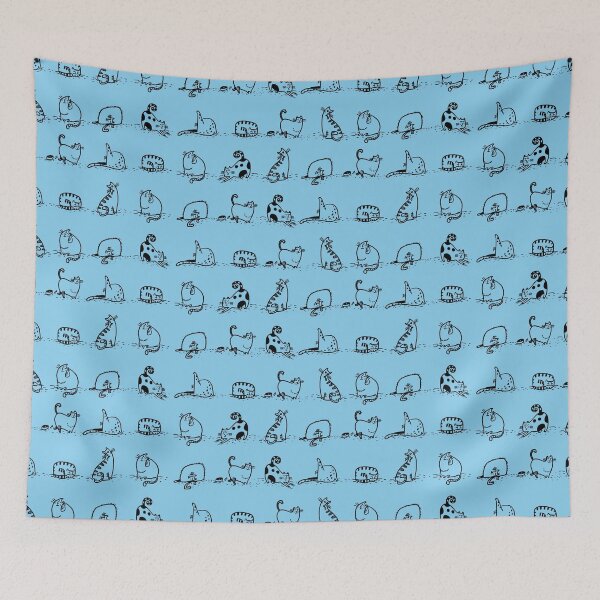 Item preview, Cats Yoga Class On Baby Blue | Cat Yoga designed and sold by SerendipityNow.