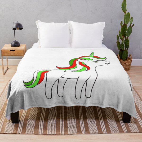 Item preview, Christmas Unicorn with Bright Multicoloured Red, Green and White Mane designed and sold by StayCuztom.