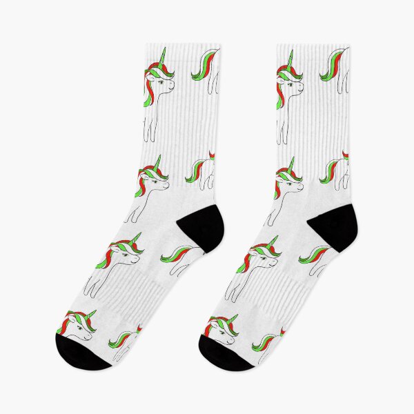 Item preview, Christmas Unicorn with Bright Multicoloured Red, Green and White Mane designed and sold by StayCuztom.
