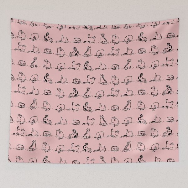 Item preview, Cats Yoga Class On Baby Pink | Cat Yoga designed and sold by SerendipityNow.
