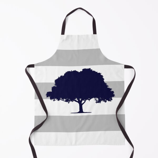 Item preview, Navy Blue Oak Tree On Silver Gray Stripes designed and sold by rewstudio.