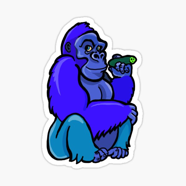 A Sitting Gorilla Holding a Cucumber as if it were a Cigar Sticker